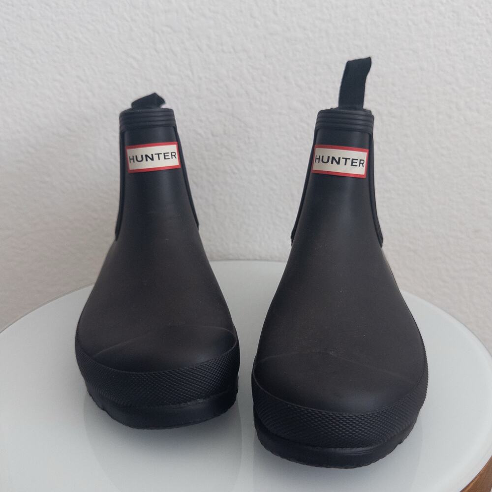 Hunter Black Chelsea Rain Boots Size 7